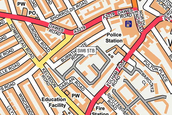 SW6 5TB map - OS OpenMap – Local (Ordnance Survey)