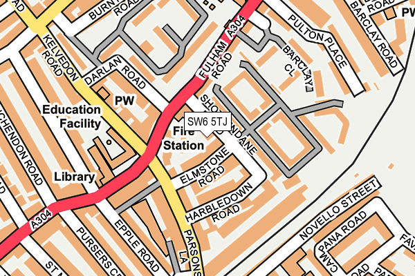 SW6 5TJ map - OS OpenMap – Local (Ordnance Survey)