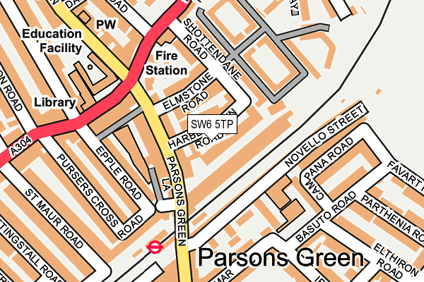 SW6 5TP map - OS OpenMap – Local (Ordnance Survey)