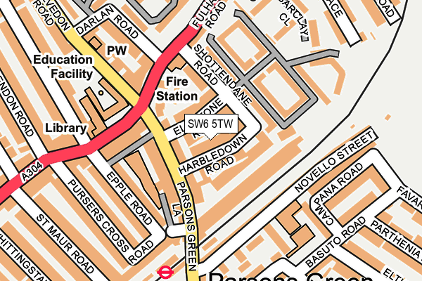 SW6 5TW map - OS OpenMap – Local (Ordnance Survey)