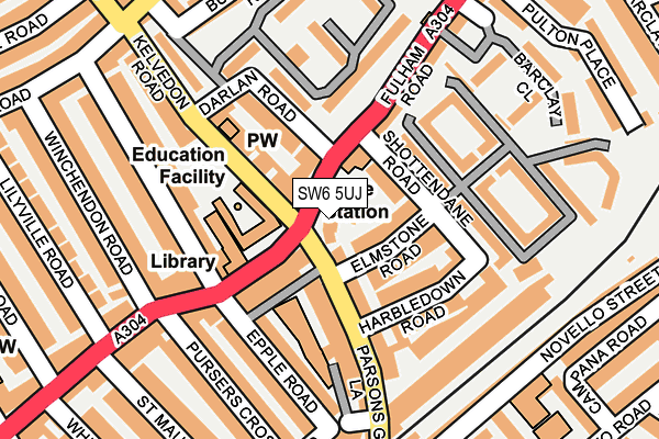 SW6 5UJ map - OS OpenMap – Local (Ordnance Survey)