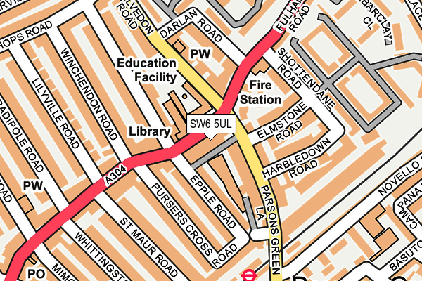 SW6 5UL map - OS OpenMap – Local (Ordnance Survey)