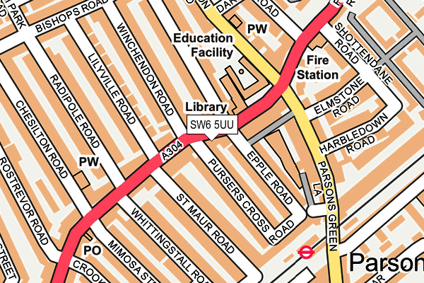 SW6 5UU map - OS OpenMap – Local (Ordnance Survey)