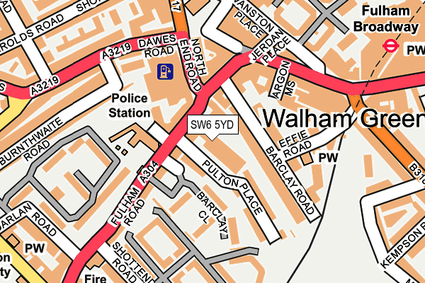 SW6 5YD map - OS OpenMap – Local (Ordnance Survey)