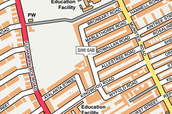 SW6 6AB map - OS OpenMap – Local (Ordnance Survey)