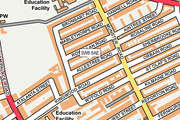 SW6 6AE map - OS OpenMap – Local (Ordnance Survey)