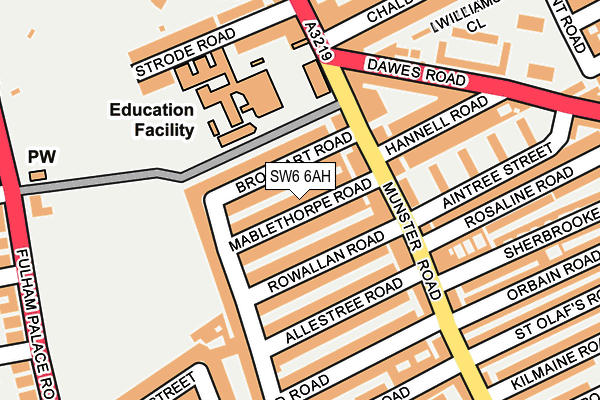 SW6 6AH map - OS OpenMap – Local (Ordnance Survey)