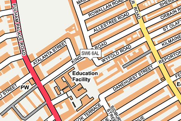 SW6 6AL map - OS OpenMap – Local (Ordnance Survey)