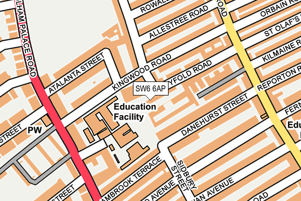 SW6 6AP map - OS OpenMap – Local (Ordnance Survey)