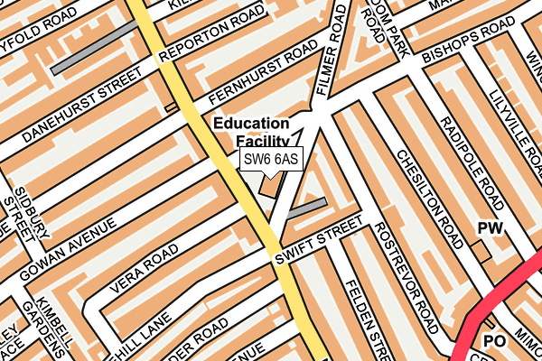 SW6 6AS map - OS OpenMap – Local (Ordnance Survey)