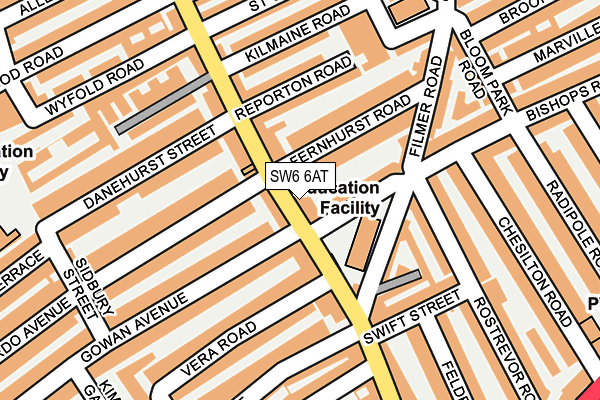 SW6 6AT map - OS OpenMap – Local (Ordnance Survey)