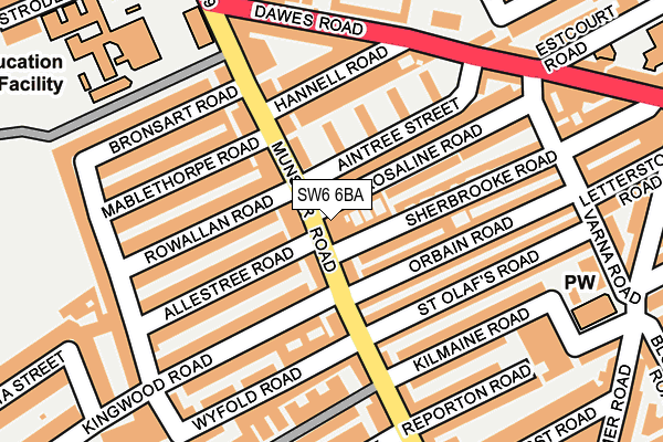 SW6 6BA map - OS OpenMap – Local (Ordnance Survey)