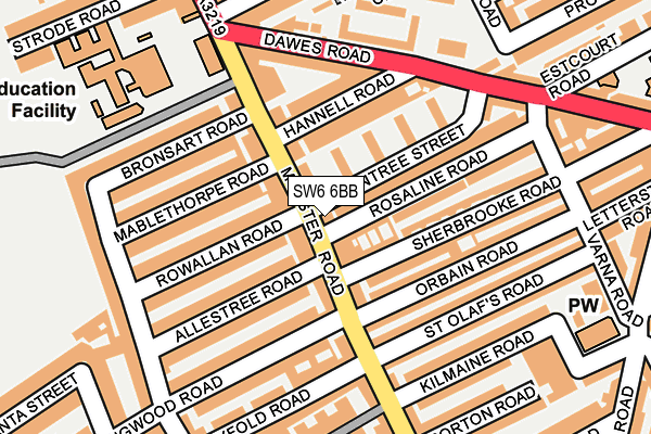 SW6 6BB map - OS OpenMap – Local (Ordnance Survey)