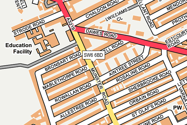 SW6 6BD map - OS OpenMap – Local (Ordnance Survey)