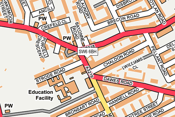 SW6 6BH map - OS OpenMap – Local (Ordnance Survey)