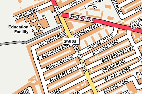 SW6 6BT map - OS OpenMap – Local (Ordnance Survey)