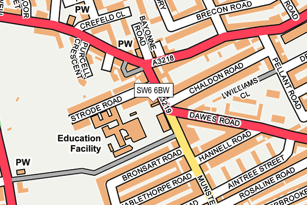 SW6 6BW map - OS OpenMap – Local (Ordnance Survey)