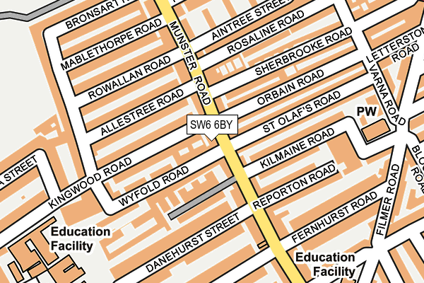 SW6 6BY map - OS OpenMap – Local (Ordnance Survey)