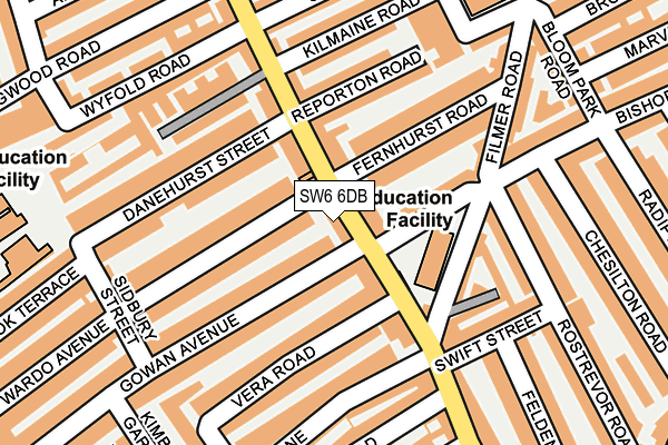 SW6 6DB map - OS OpenMap – Local (Ordnance Survey)