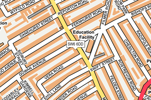 SW6 6DD map - OS OpenMap – Local (Ordnance Survey)