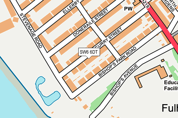 SW6 6DT map - OS OpenMap – Local (Ordnance Survey)