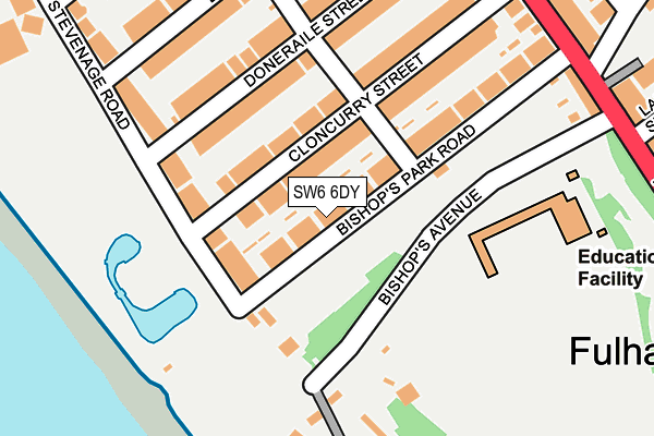 SW6 6DY map - OS OpenMap – Local (Ordnance Survey)