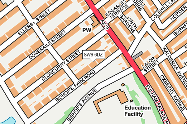 SW6 6DZ map - OS OpenMap – Local (Ordnance Survey)