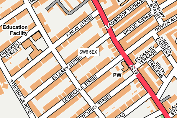 SW6 6EX map - OS OpenMap – Local (Ordnance Survey)