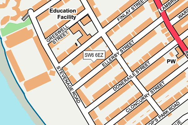 SW6 6EZ map - OS OpenMap – Local (Ordnance Survey)