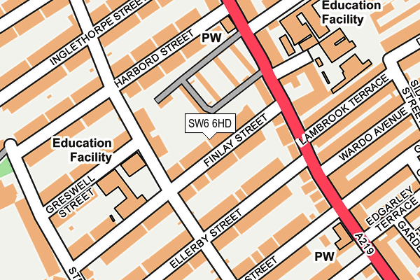 SW6 6HD map - OS OpenMap – Local (Ordnance Survey)