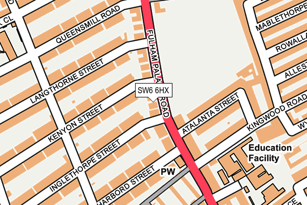 SW6 6HX map - OS OpenMap – Local (Ordnance Survey)