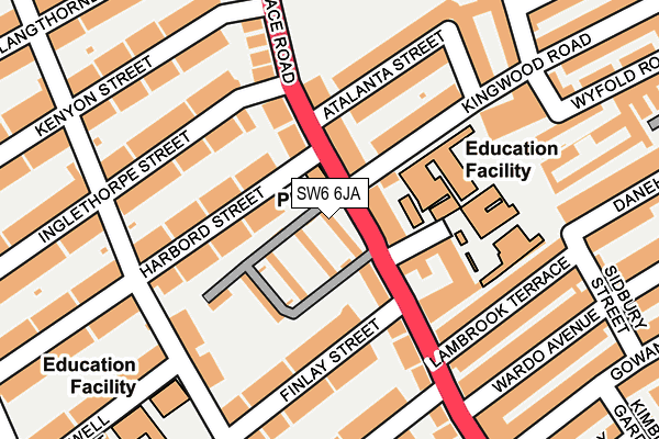 SW6 6JA map - OS OpenMap – Local (Ordnance Survey)