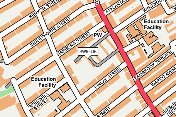 SW6 6JB map - OS OpenMap – Local (Ordnance Survey)