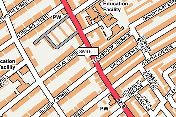 SW6 6JD map - OS OpenMap – Local (Ordnance Survey)