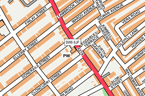 SW6 6JF map - OS OpenMap – Local (Ordnance Survey)