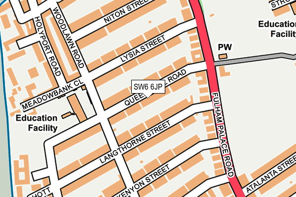 SW6 6JP map - OS OpenMap – Local (Ordnance Survey)