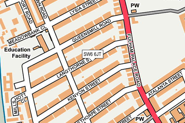 SW6 6JT map - OS OpenMap – Local (Ordnance Survey)