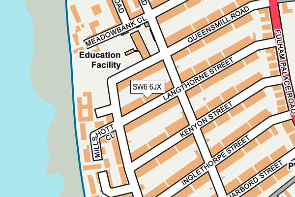 SW6 6JX map - OS OpenMap – Local (Ordnance Survey)