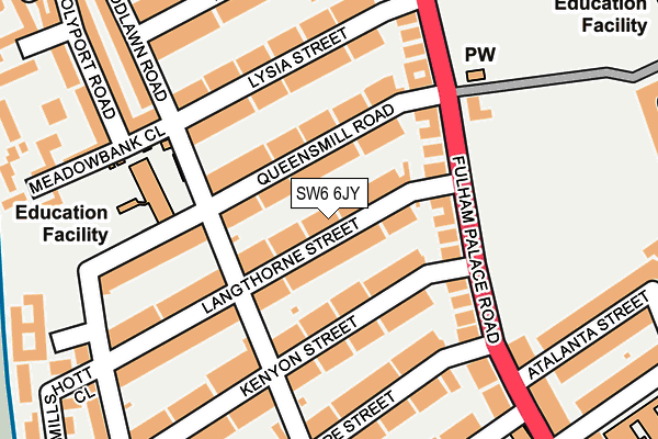 SW6 6JY map - OS OpenMap – Local (Ordnance Survey)