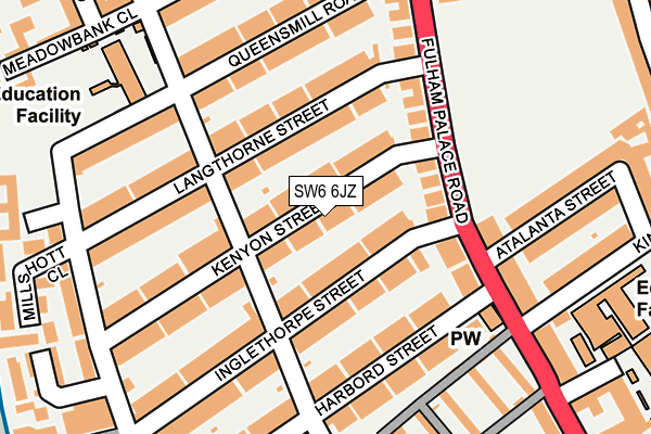 SW6 6JZ map - OS OpenMap – Local (Ordnance Survey)