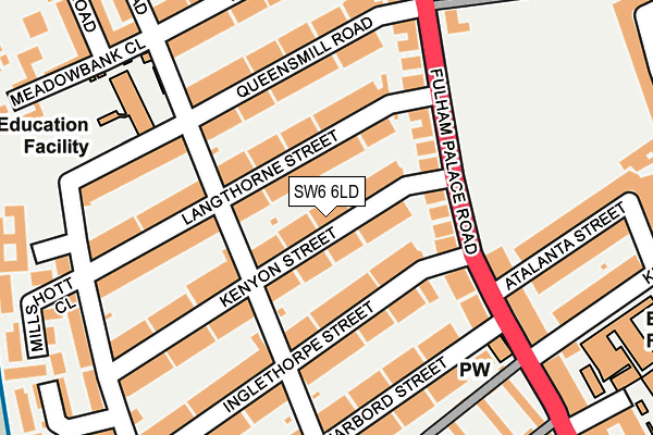 SW6 6LD map - OS OpenMap – Local (Ordnance Survey)