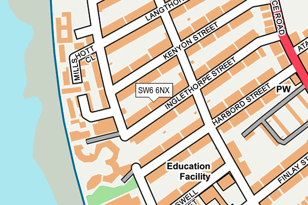 SW6 6NX map - OS OpenMap – Local (Ordnance Survey)