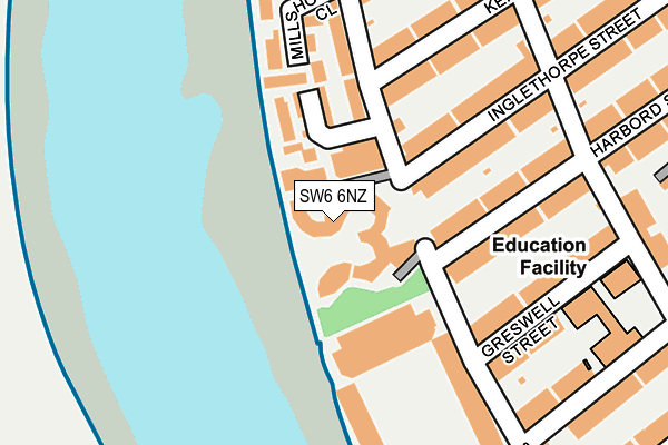 SW6 6NZ map - OS OpenMap – Local (Ordnance Survey)