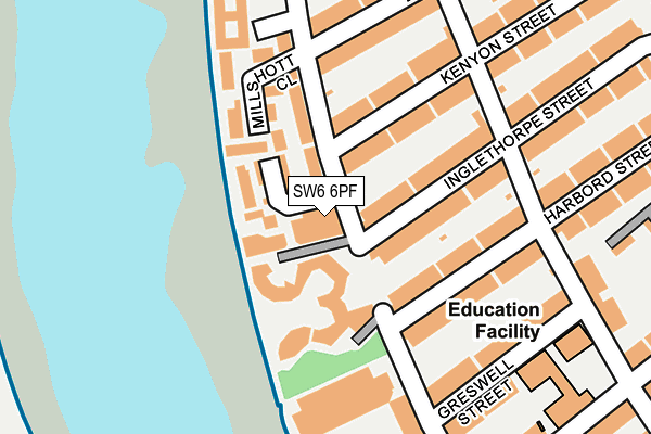 SW6 6PF map - OS OpenMap – Local (Ordnance Survey)