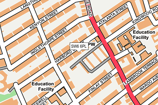 SW6 6PL map - OS OpenMap – Local (Ordnance Survey)