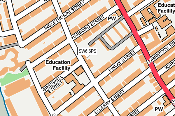 SW6 6PS map - OS OpenMap – Local (Ordnance Survey)