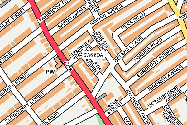 SW6 6QA map - OS OpenMap – Local (Ordnance Survey)