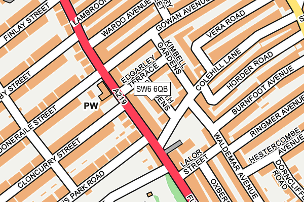 SW6 6QB map - OS OpenMap – Local (Ordnance Survey)