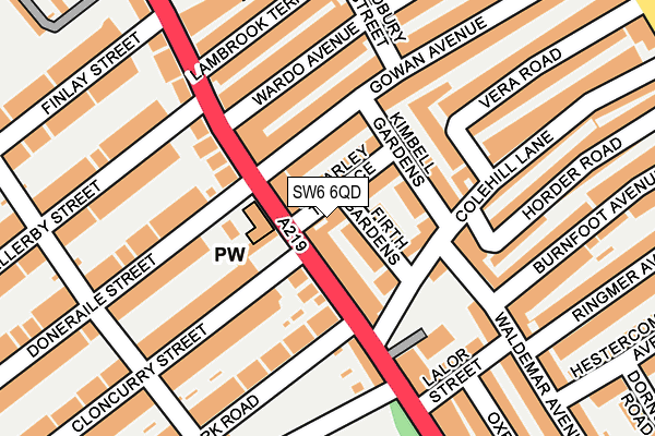 SW6 6QD map - OS OpenMap – Local (Ordnance Survey)