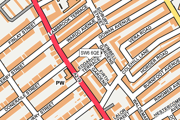 SW6 6QE map - OS OpenMap – Local (Ordnance Survey)